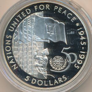 Барбадос, 5 долларов (1995 г.)