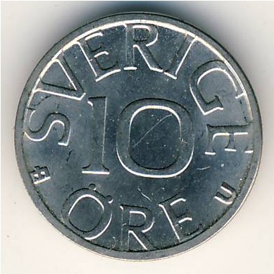 Sweden, 10 ore, 1976–1991