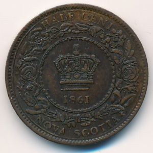 Новая Шотландия, 1/2 цента (1861 г.)