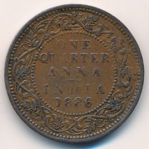 British West Indies, 1/4 anna, 1886