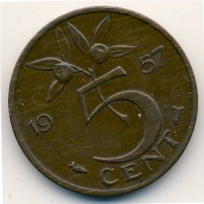 Нидерланды, 5 центов (1957 г.)