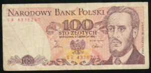 Польша, 100 злотых (1986 г.)
