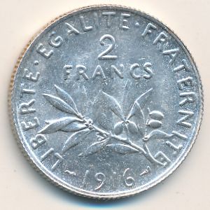 Франция, 2 франка (1916 г.)