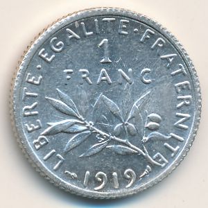 Франция, 1 франк (1919 г.)