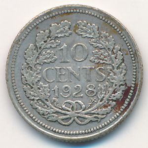 Netherlands, 10 cents, 1928