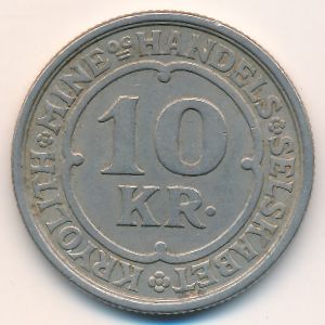 Greenland, 10 kroner, 1922