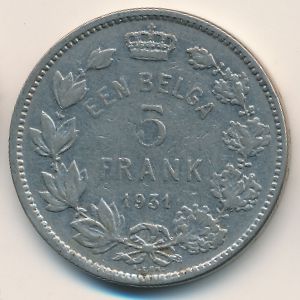 Бельгия, 5 франков (1931 г.)