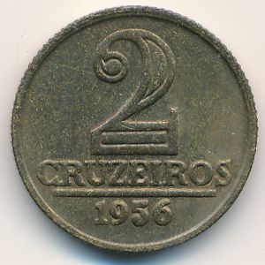 Brazil, 2 cruzeiros, 1956