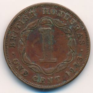 Британский Гондурас, 1 цент (1943 г.)