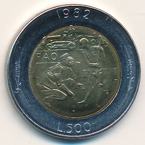 San Marino, 500 lire, 1982