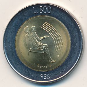 San Marino, 500 lire, 1986