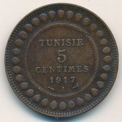 Тунис, 5 сентим (1917 г.)