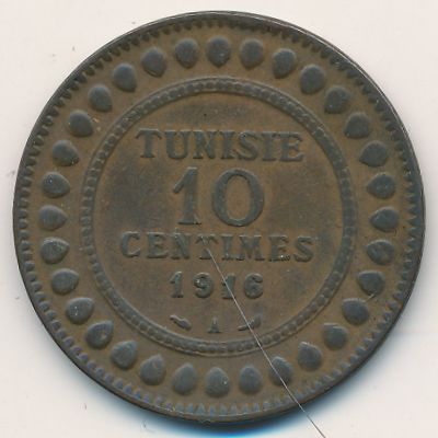 Тунис, 10 сентим (1916 г.)