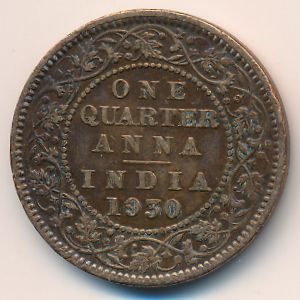 British West Indies, 1/4 anna, 1930