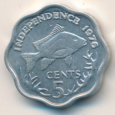Seychelles, 5 cents, 1976