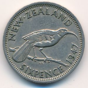 Новая Зеландия, 6 пенсов (1947 г.)