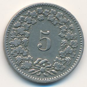 Швейцария, 5 раппенов (1900 г.)