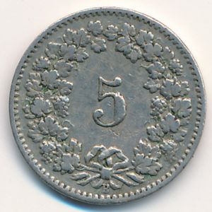 Швейцария, 5 раппенов (1906 г.)