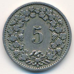 Швейцария, 5 раппенов (1919 г.)