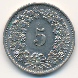 Швейцария, 5 раппенов (1933 г.)