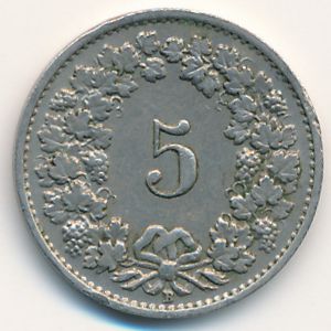 Швейцария, 5 раппенов (1946 г.)