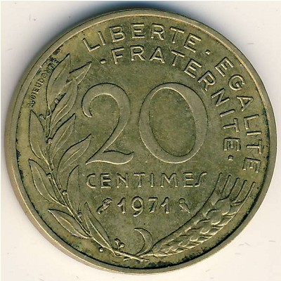 Франция, 20 сентим (1971 г.)