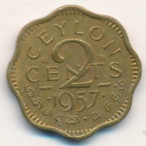 Цейлон, 2 цента (1957 г.)