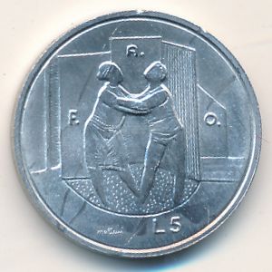 San Marino, 5 lire, 1976