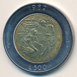 San Marino, 500 lire, 1982