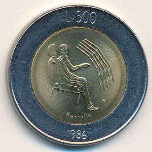 San Marino, 500 lire, 1986