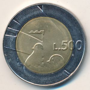 San Marino, 500 lire, 1990