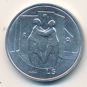 San Marino, 5 lire, 1976
