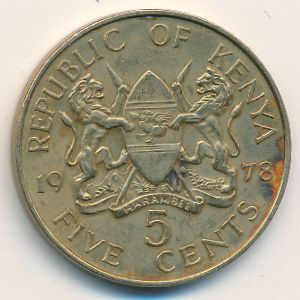 Кения, 5 центов (1978 г.)