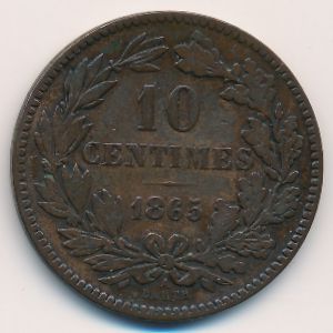 Люксембург, 10 сентим (1865 г.)