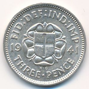 Great Britain, 3 pence, 1941