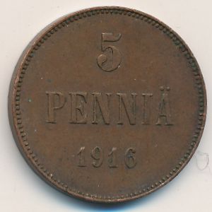 Финляндия, 5 пенни (1916 г.)