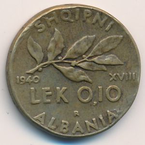 Албания, 0,1 лек (1940 г.)