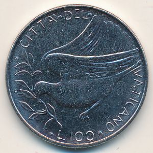 Ватикан, 100 лир (1977 г.)