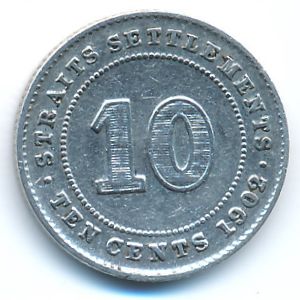 Стрейтс-Сетлментс, 10 центов (1902 г.)