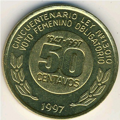 Argentina, 50 centavos, 1997