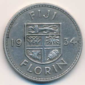 Фиджи, 1 флорин (1934 г.)