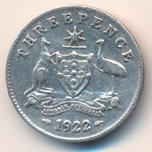Австралия, 3 пенса (1922 г.)