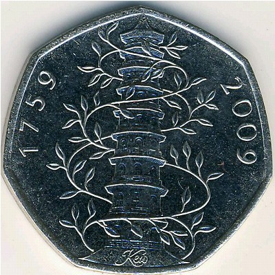 Великобритания, 50 пенсов (2009 г.)
