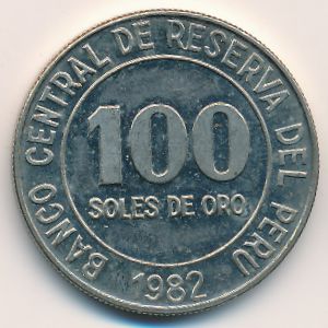 Peru, 100 soles, 1982