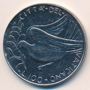 Vatican City, 100 lire, 1970