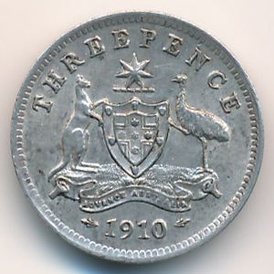Австралия, 3 пенса (1910 г.)