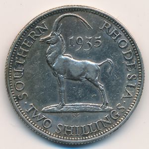 Южная Родезия, 2 шиллинга (1935 г.)