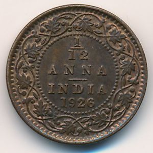 British West Indies, 1/12 anna, 1926