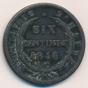 Haiti, 6 centimes, 1846