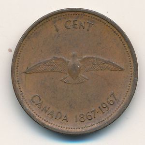 Канада, 1 цент (1967 г.)